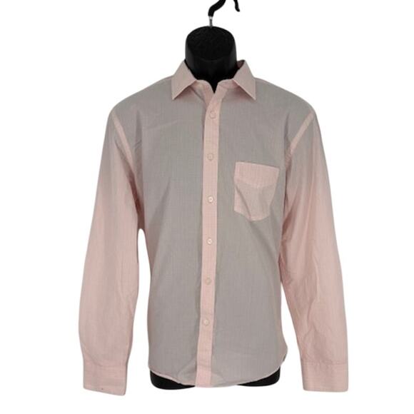 UNTUCKit Long Sleeve Button-Up Pink and White Work Shirt – Size Medium - Picture 1 of 5